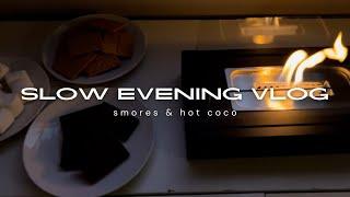 slow evening vlog | smores & hot coco :)