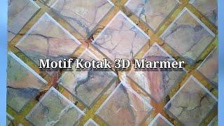 TEHNIK CAT MOTIF KOTAK TRANSPARAN MARMER !! EFFECT 3D