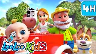 The Farmer in the Dell - S3EP36 - 4 Hour Musical Fun - LooLoo Kids Songs for Kids