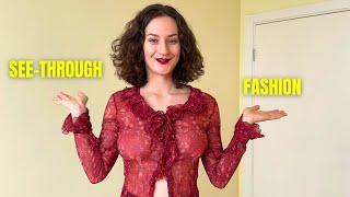 [4K] 2024 Transparent Try On Haul | No bra See Through | Curls Dasein