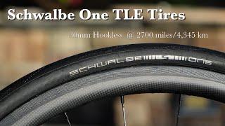 Schwalbe One TLE Tires in 700c x 30mm after 2700 miles. Non Pro version