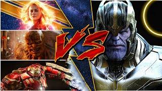 Can Abomination, Captain Marvel, Hulkbuster Defeat Thanos without infinity Gauntlet (SUPERBATTLE)