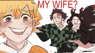 Zenitsu Asks For Tanjiro's Blessing Marrying Nezuko Funny Demon Slayer COMIC DUB Comic Dubs