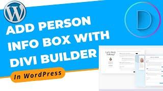 How to Add Person Info Box in Blog With Divi Builder in WordPress | Divi Page Builder Tutorial 2022