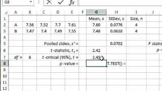 Two sample t-test and F-test