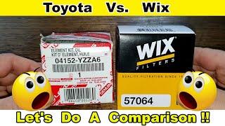 Toyota 15613-YZZA6 Cartridge Oil Filter vs. Wix 57064 Cartridge Oil Filter Comparison