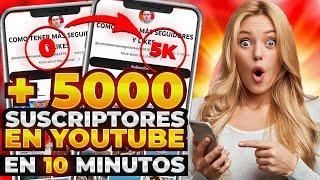 CÓMO CONSEGUIR 5000 SUSCRIPTORES EN YOUTUBE EN 10 MINUTOS | PROMOCIÓN RÁPIDA YOUTUBE 2023