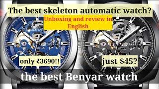 Skeleton automatic watch by Benyar | BY 5121 | Unboxing and review in English | Must watch review