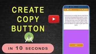 Copy Button in Android Studio | How to set copy Button | Pro Tips | Android Studio Tutorials