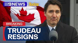 Justin Trudeau steps down | 9 News Australia