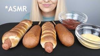 CRUNCHY PRETZEL DOGS and CRISPY PANCAKE SAUSAGE DOGS ASMR | Eating Sounds *No Talking