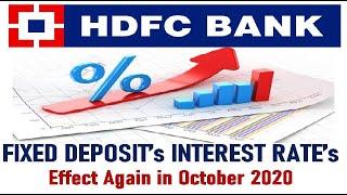 HDFC Bank ! Fixed Deposit (FD) ! October 2020 Interest Rate ! HDFC BANK #Corona #GdTechy