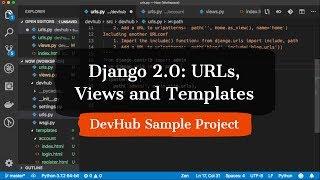 Django 2.0: setup URLs, templates and HTML views for Account application / DevHub - Django Project