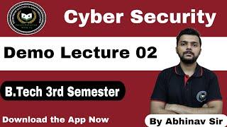 Cyber Security Demo Lecture 2 || All 3rd Semester || Cyber Security By Abhinav Sir