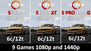 Ryzen 5 3600 vs Ryzen 5 3600XT vs Ryzen 5 Pro 4650G - Test in 9 Games 1080p and 1440p