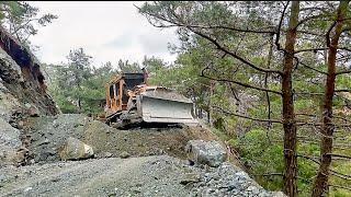 DOZER New[Dangerous and CHALLENGING Road Construction]Road construction and curve widening Caterpill