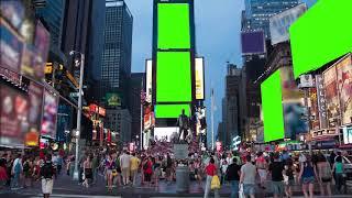 Timelapse NYC times square green screen overlays