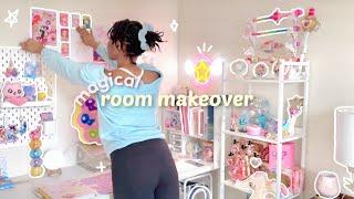Extreme room makeover  magical girl aesthetic | new bed + desk, diys & pastel pinterest vibes 🪺