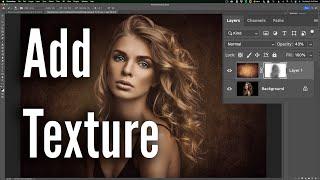 How To Add a TEXTURE to an Image in PHOTOSHOP