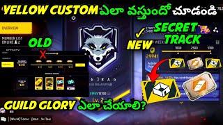HOW TO CLAIM YELLOW CUSTOM ROOM GUILD 2.O FREE FIRE TELUGU | HOW TO COMPLETE GUILD GLORY GUILD 2.O