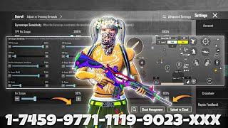 NEW UPDATE 3.7BEST SENSITIVITY CODE + CONTROL SETTINGS BGMI/PUBG MOBILE