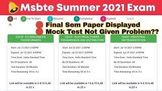 Msbte Summer 2021 Exam Papers Displayed | Msbte New Update | Mock Test Doubt