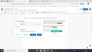 Google Docs: Find and Replace