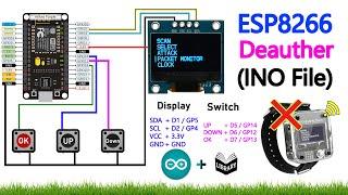 Install ESP8266 D.eauther using Arduino IDE || OLED + INO File - SpacehuhnTech