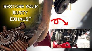 How to remove rust from your motorcycle exhaust ? | Restore your exhaust #ns200 #ktm #yamaha #honda