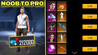 Buying 212000 Diamond  To Make Noob Account To Pro  free fire