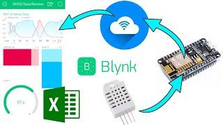 ESP8266- Blynk Plot Sensor Readings in Live Charts & Export CSV File | DHT22 Sensor