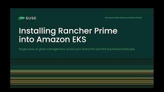 Installing Rancher Prime into Amazon EKS