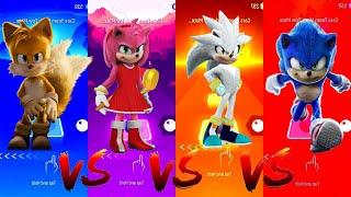 Tails vs Amy Rose vs Silver Sonic vs Sonic | Tiles Hop Edm Rush