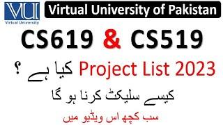 CS619 & CS519 Final Year Project List Fall 2023