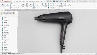 Advanced Surface Modeling - Hair Dryer - SolidWorks Tutorial