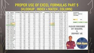 Proper Use of Excel Formulas Part 5 || VLookup and Index + Match