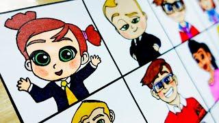 Drawing The BOSS BABY 2 Family Business Movie Characters - Tina Boss Baby Tim Tabitha