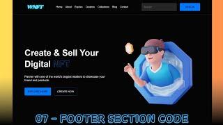 Building a Responsive WEB3 NFT Website with HTML CSS & JavaScript with Source Code | Footer Section