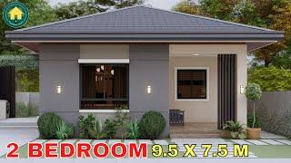 (9.5x7.5 Meters) Modern Small House Design Idea | 2 Bedroom Virtual House Tour