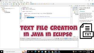 how to create a text file in java in eclipse | How to make a text file in java in eclipse