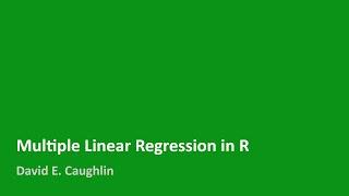 Multiple Linear Regression in R