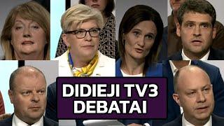 Šimonytė, Veryga, Blinkevičiūtė, Čmilytė, Skvernelis, Žemaitaitis - TV3 DEBATAI | Karalius Reaguoja