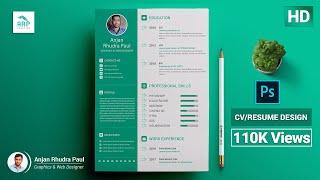 How to Create a CV/RESUME template in Photoshop :  Photoshop Tutorial 