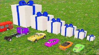 Cars Receiving Giant Birthday Presents - BeamNG.drive