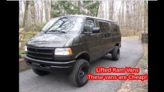 Lifted 2wd Dodge Ram Van | The most affordable/cheapest camper van build | mystery lift kit