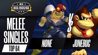 n0ne (Captain Falcon) vs Junebug (Donkey Kong) - Melee Singles Top 64 - The Big House 11