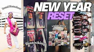 First vlog of 2025! | brand photoshoot, making a vision board, restocking/updating my salon suite +