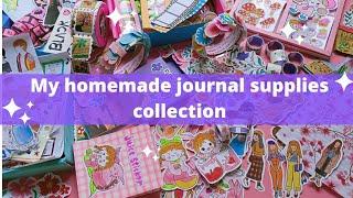 my handmade journal supplies collection/my diy journal sets tour/homemade journal supplies unboxing