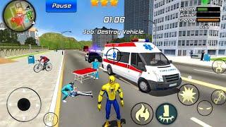 Spider Rope Hero Gangster Crime - Ambulance at Vegas City - Android Gameplay.