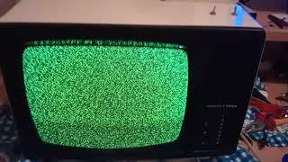 Green screen monochrome monitor/TV receiving FM radio